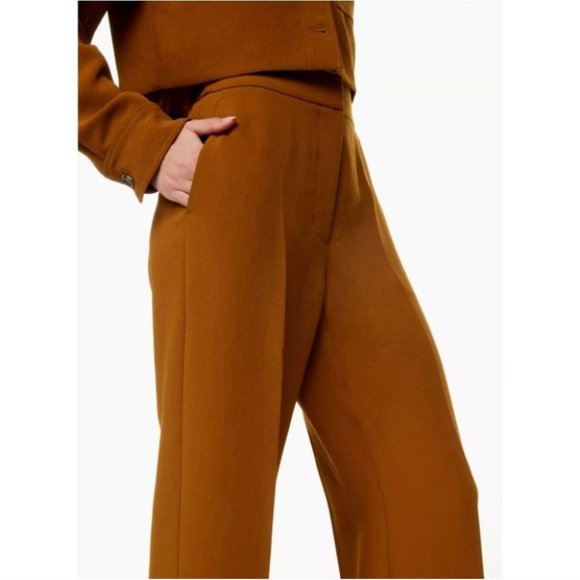 WILFRED Alanya Trouser Wide Leg Pants Rich Chestnut Brown 0 XS Aritzia - Picture 4 of 10